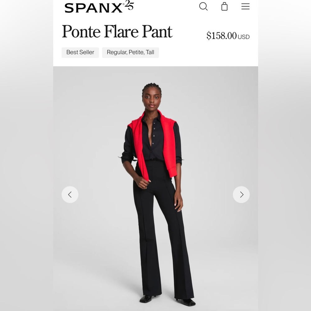 SPANX Ponte Black Flare Pants size 1X NWT